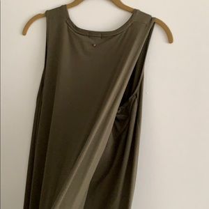 Cuyana drape back dress in olive